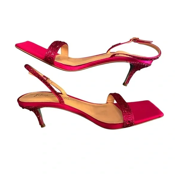 Betsy Johnson Rebel Sling back Kitten Heels Sandals in Fuchsia Women’s size 7.5 - Picture 7 of 12